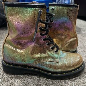 Dr. Martens 1460 Sand Rainbow Ray Leather Lace Up boots